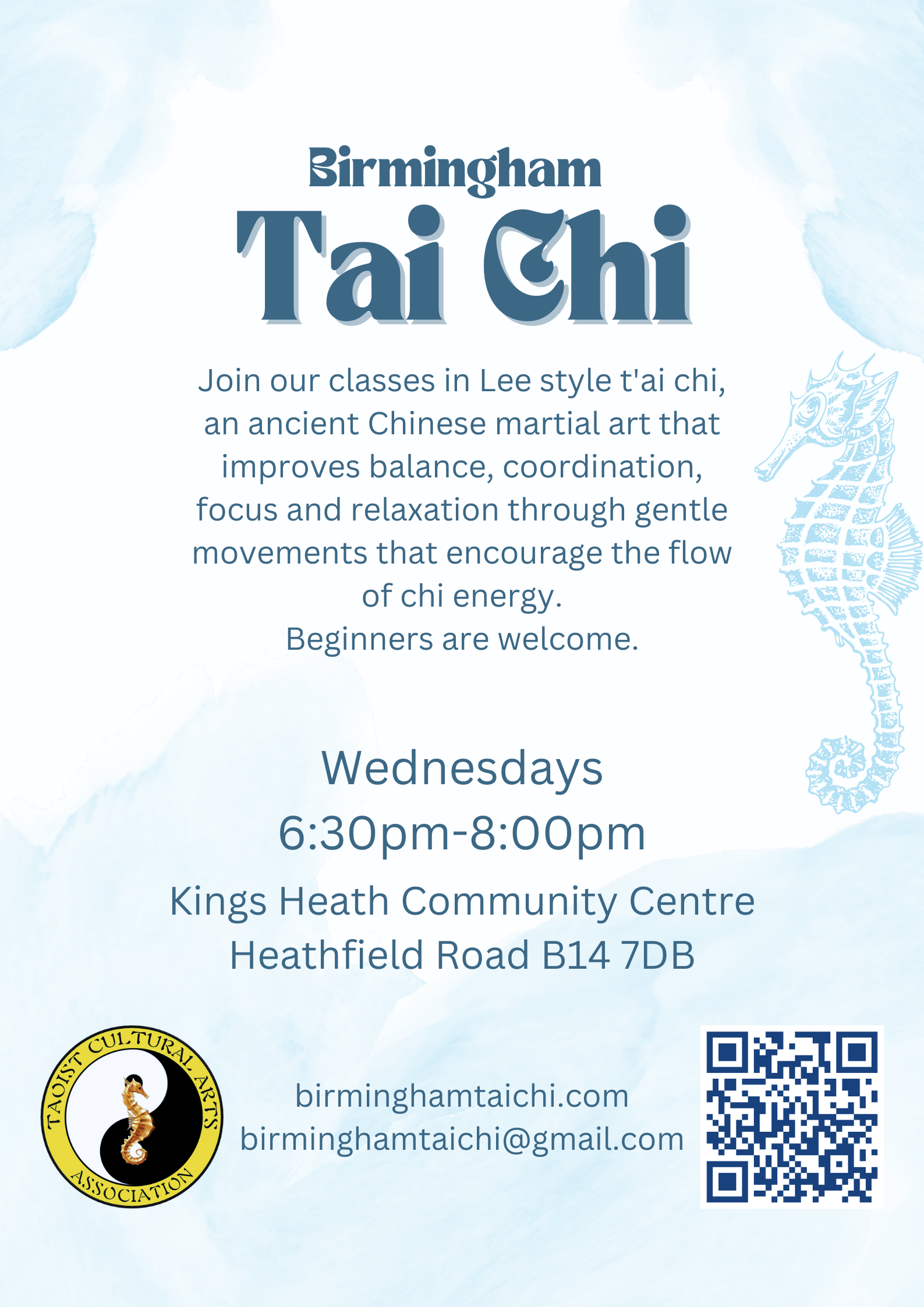 Tai Chi Classes Autumn Term